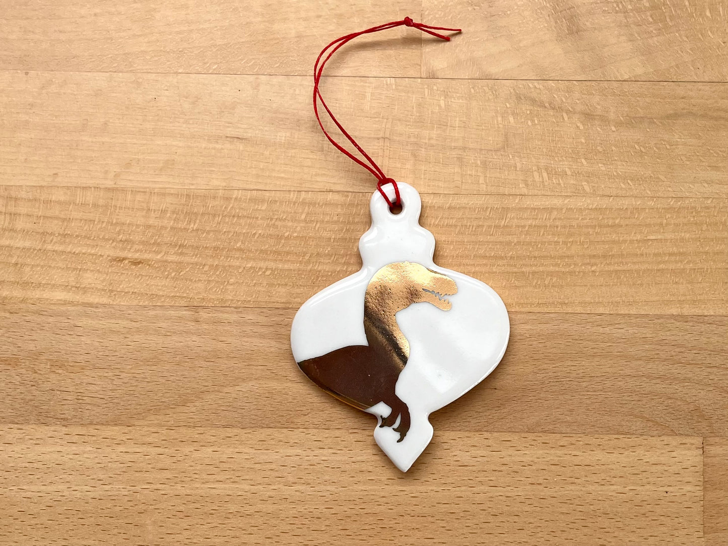 Gold Velociraptor Ornament