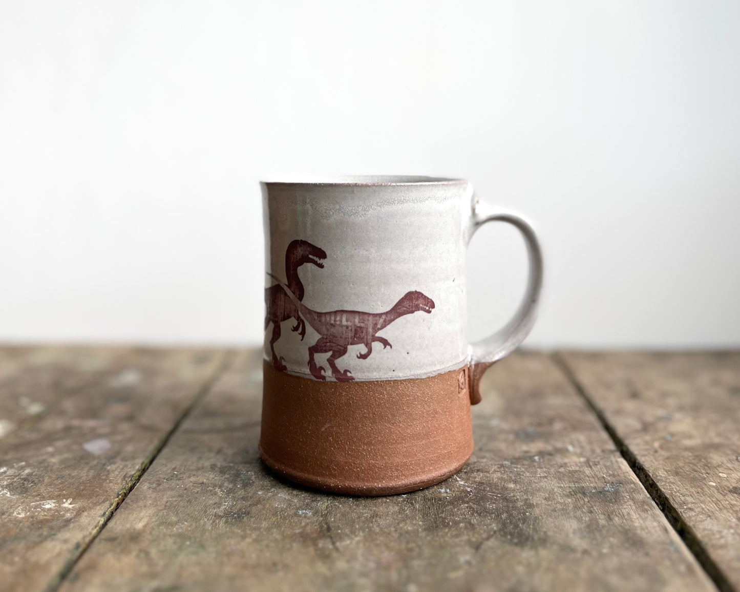 Velociraptor Pack Mug - white