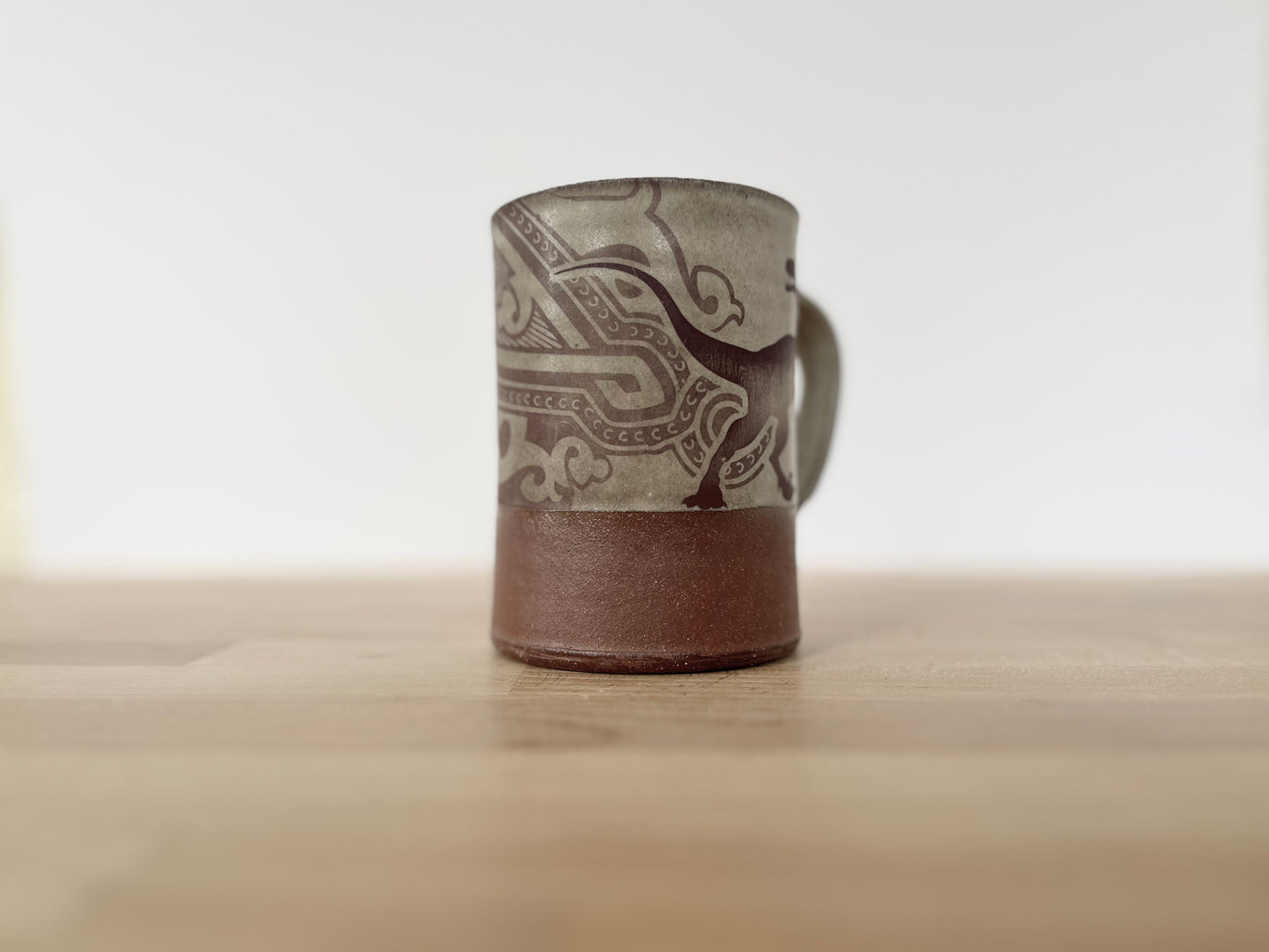 Velociraptor Mug with pattern - matte grey