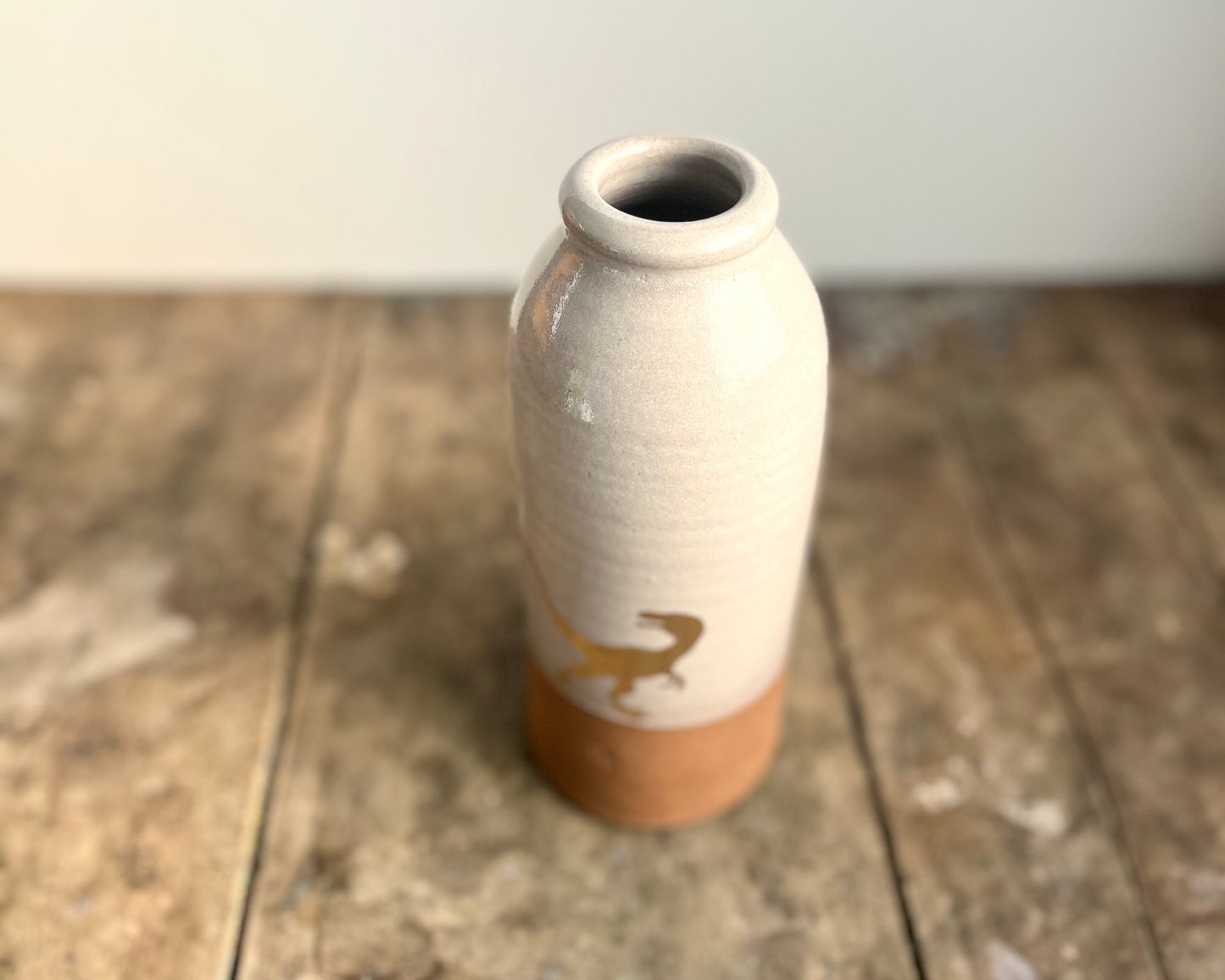 Gold Velociraptor Vase