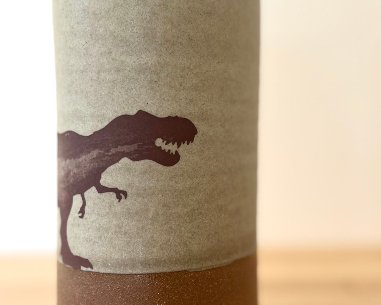 T-Rex Vase, Large - warm grey matte