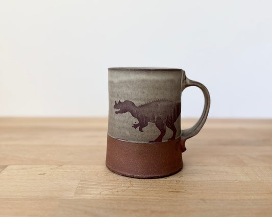 Ceratosaurus Mug - warm grey matte