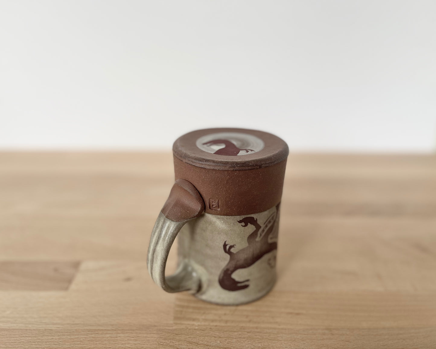 Velociraptor Mug with pattern - matte grey