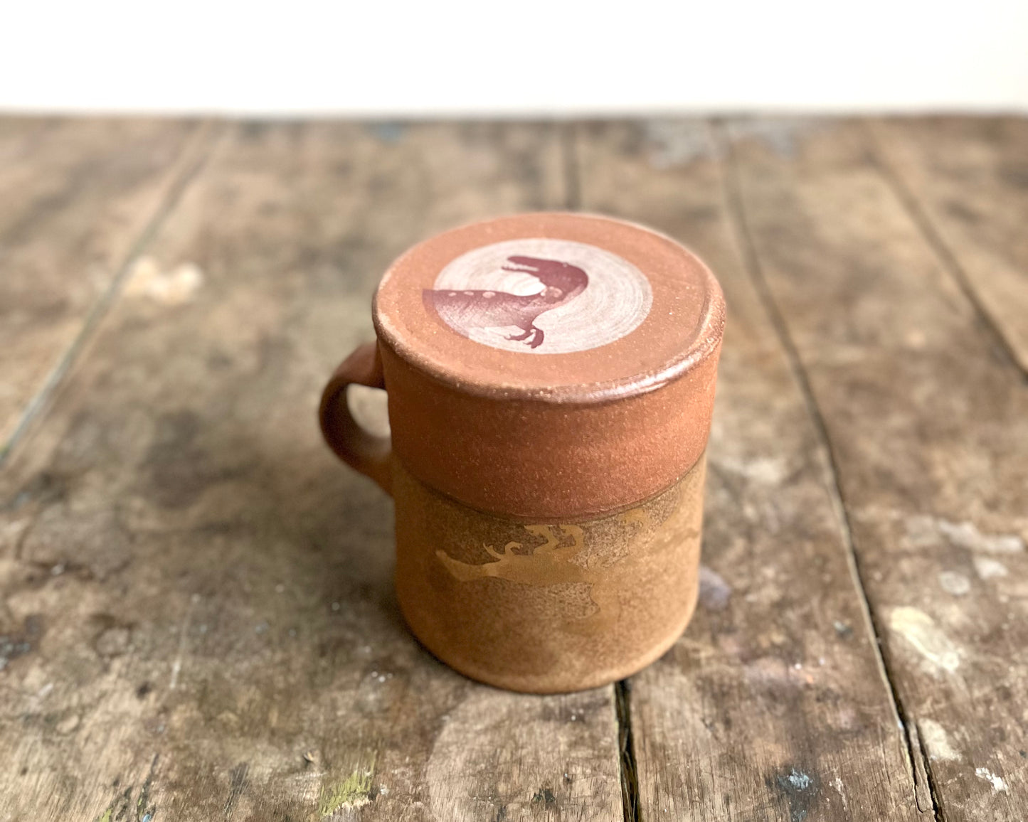 Gold Velociraptor Pack Americano Mug - brown matte