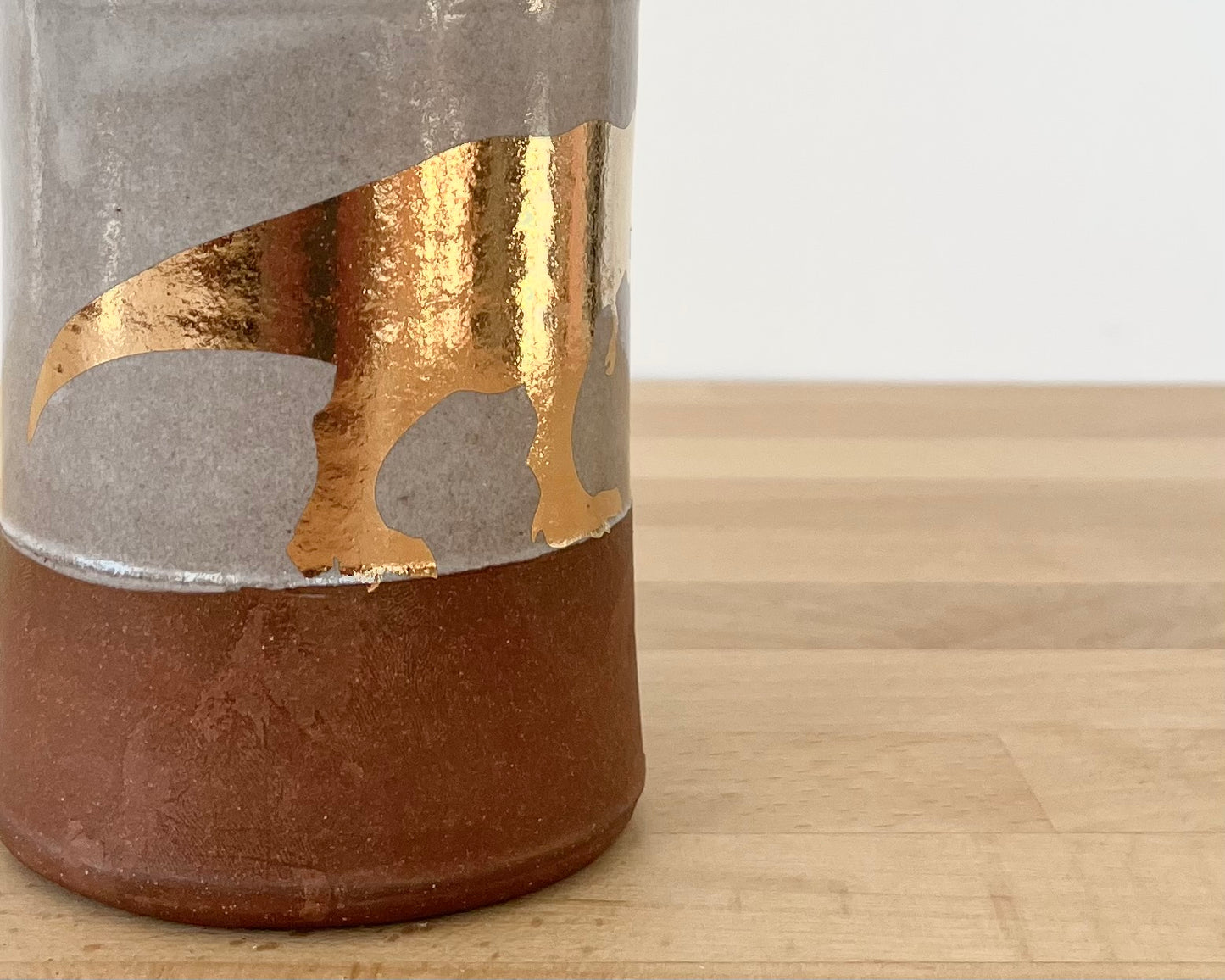Gold T-Rex Mug - white