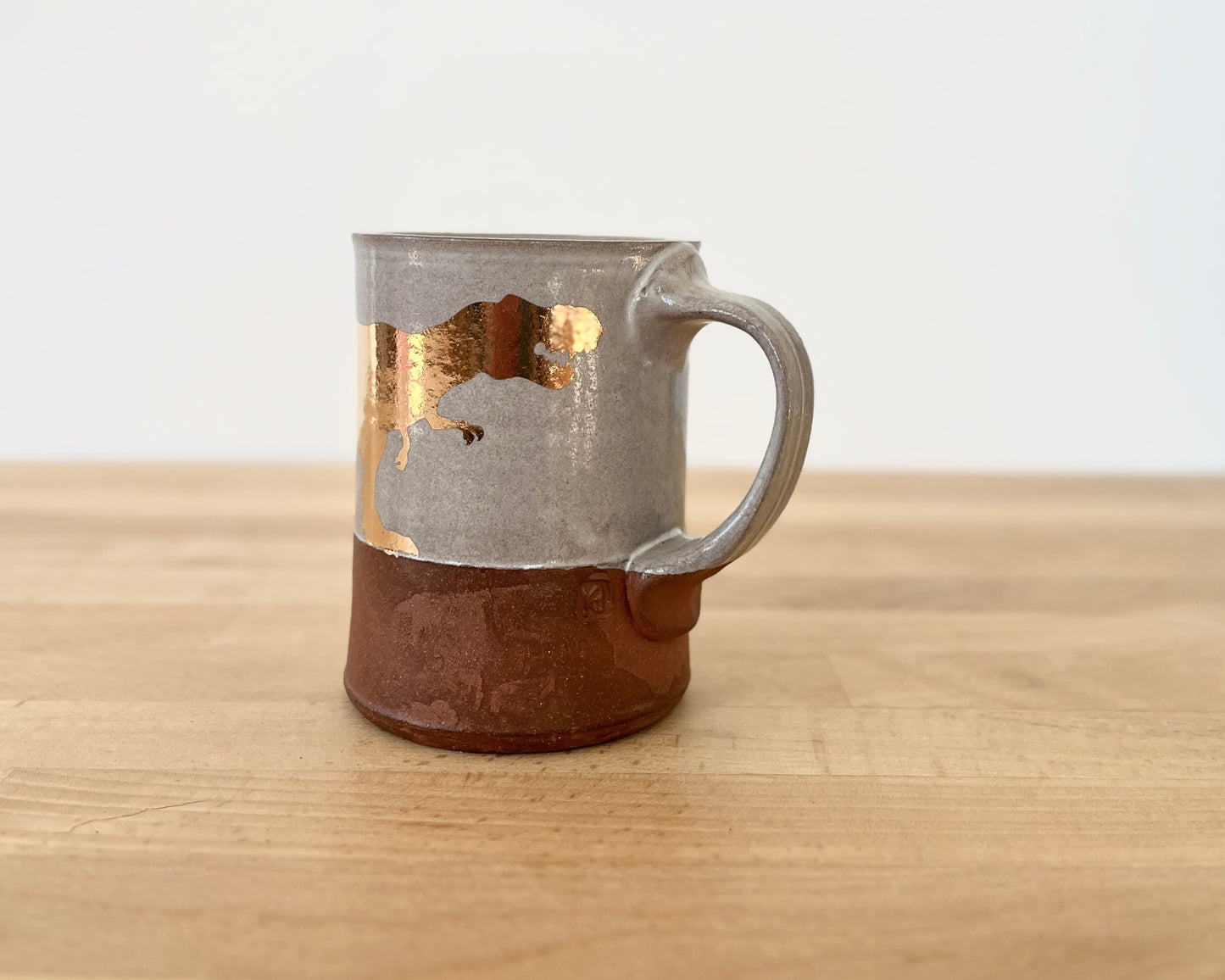 Gold T-Rex Mug - white