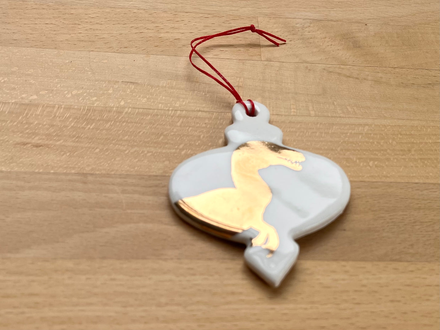 Gold Velociraptor Ornament