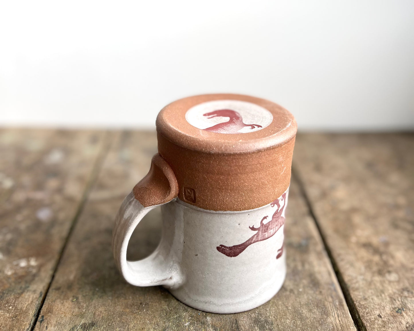 Velociraptor Pack Mug - white
