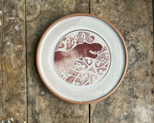 T-Rex Dinner Plate - white
