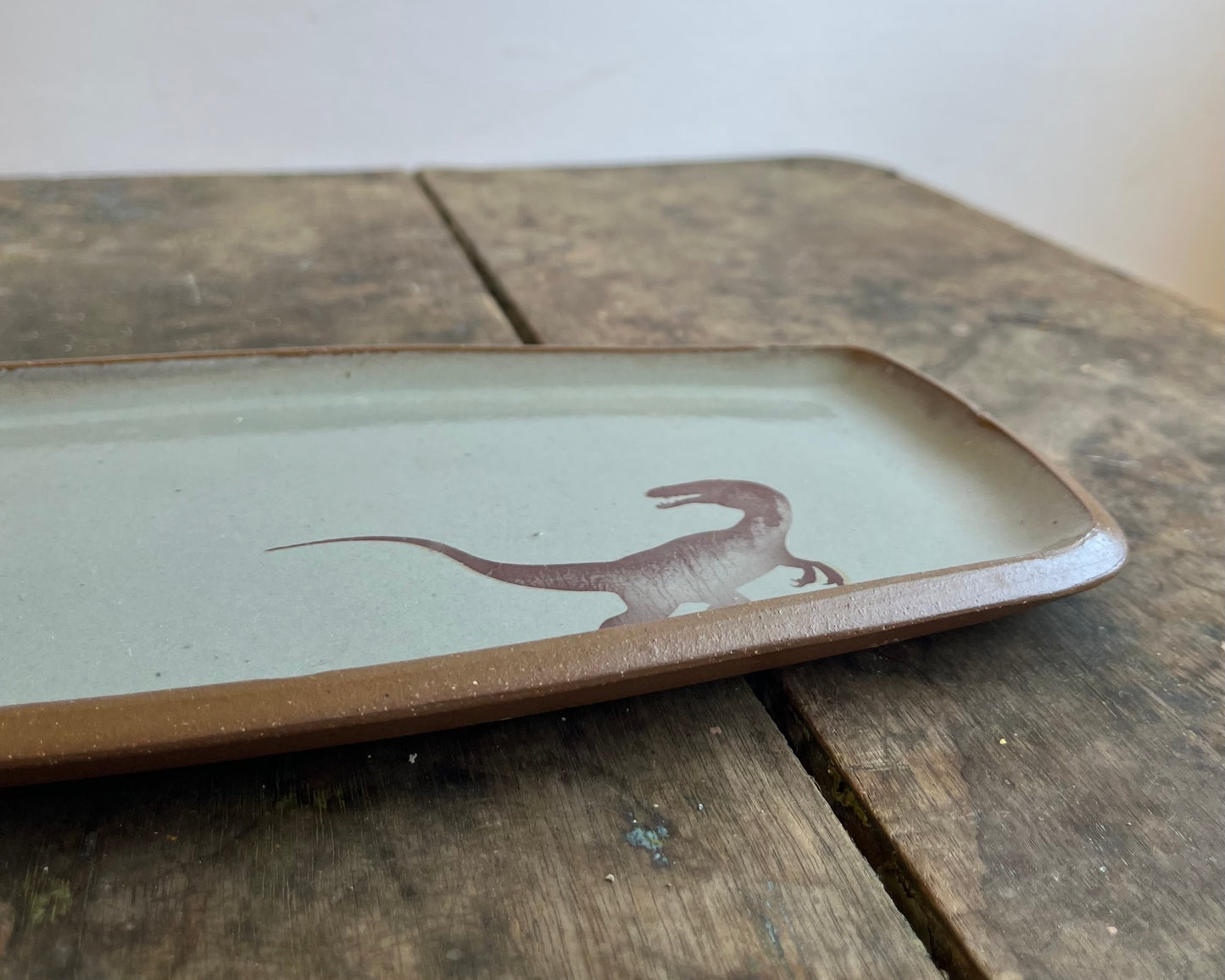 Velociraptor medium Rectangle Plate - blue