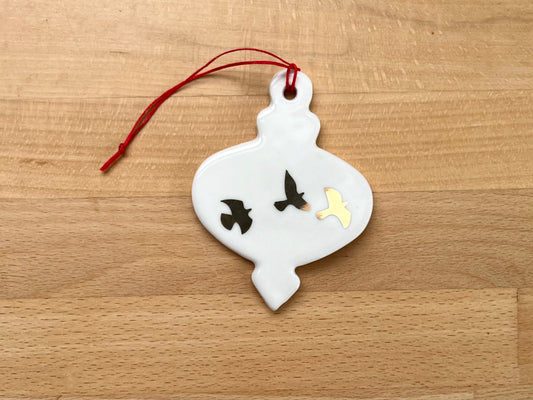 Gold Birds Ornament