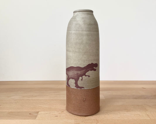 T-Rex Vase, Large - warm grey matte