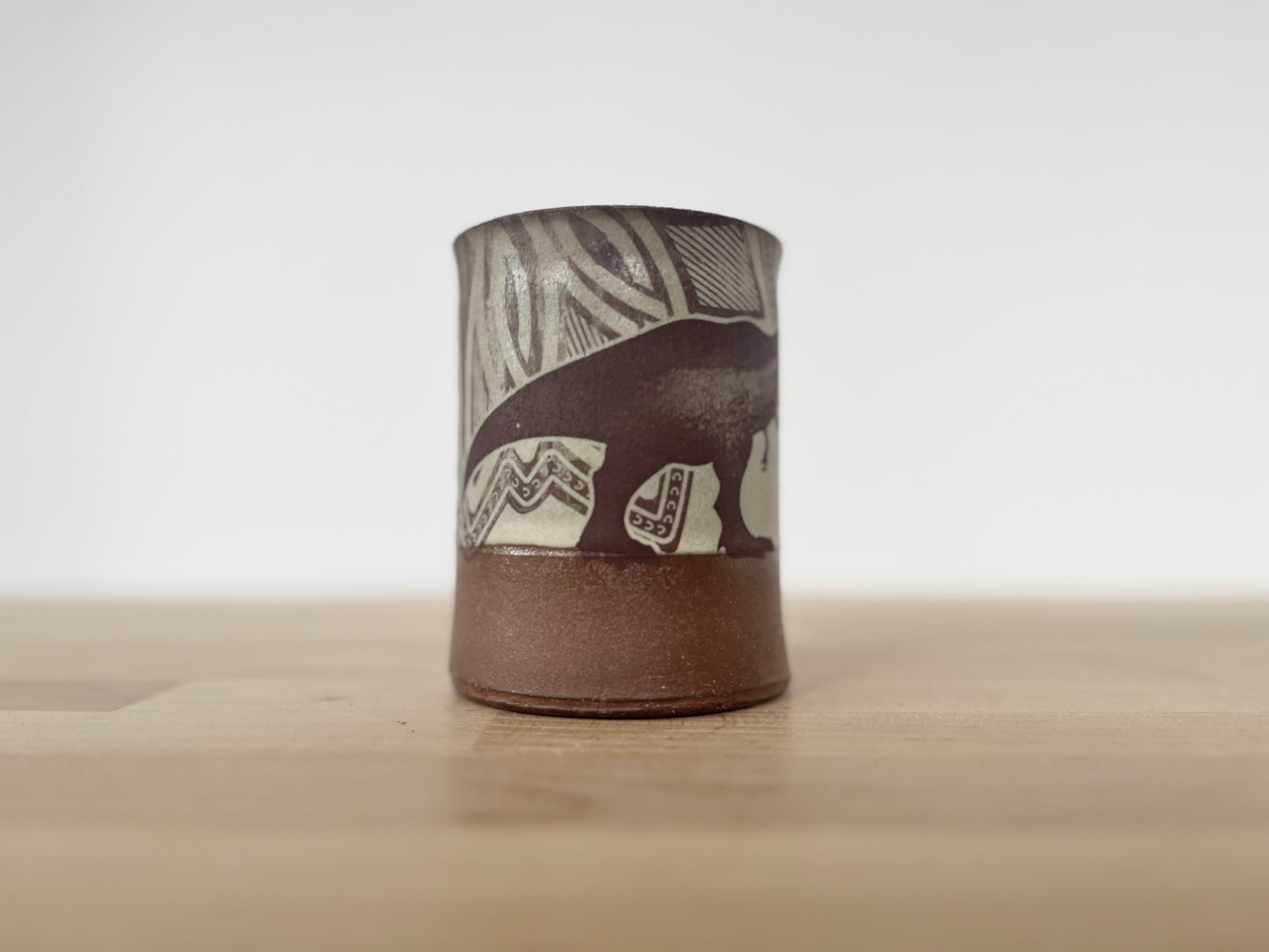 T-Rex Mug with pattern - matte grey