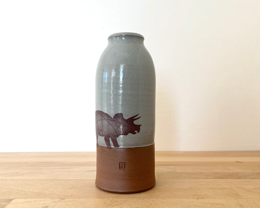 Triceratops Vase - blue