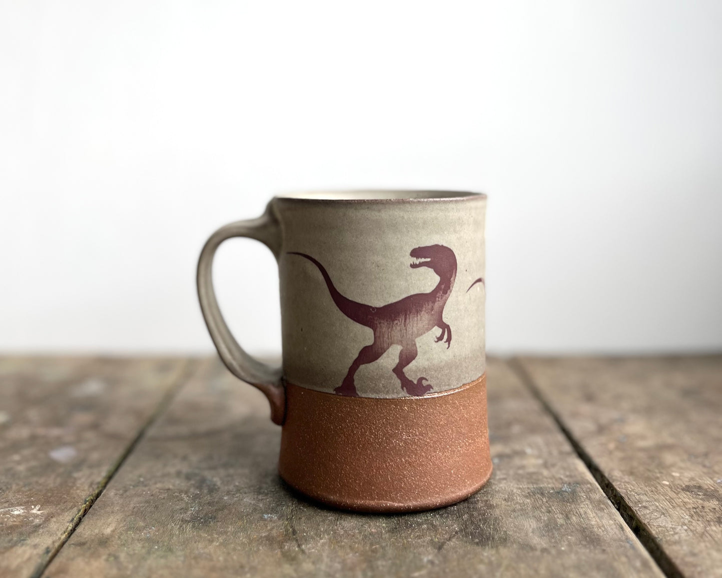 Velociraptor Pack Mug - matte grey