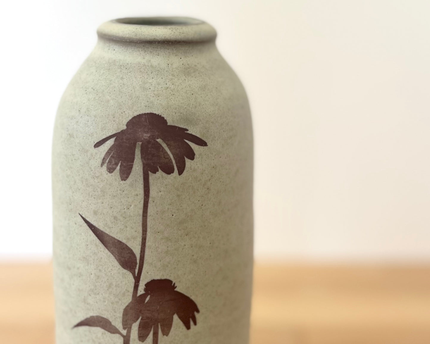 Coneflower Vase, Large - warm grey matte