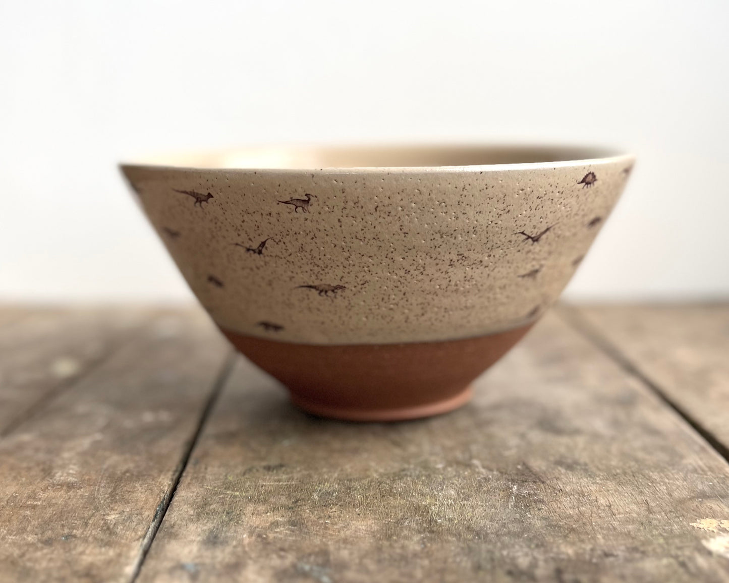 Noodle Bowl with small dinosaurs - yellow