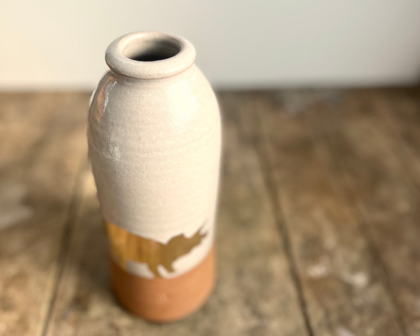 Gold Triceratops Vase