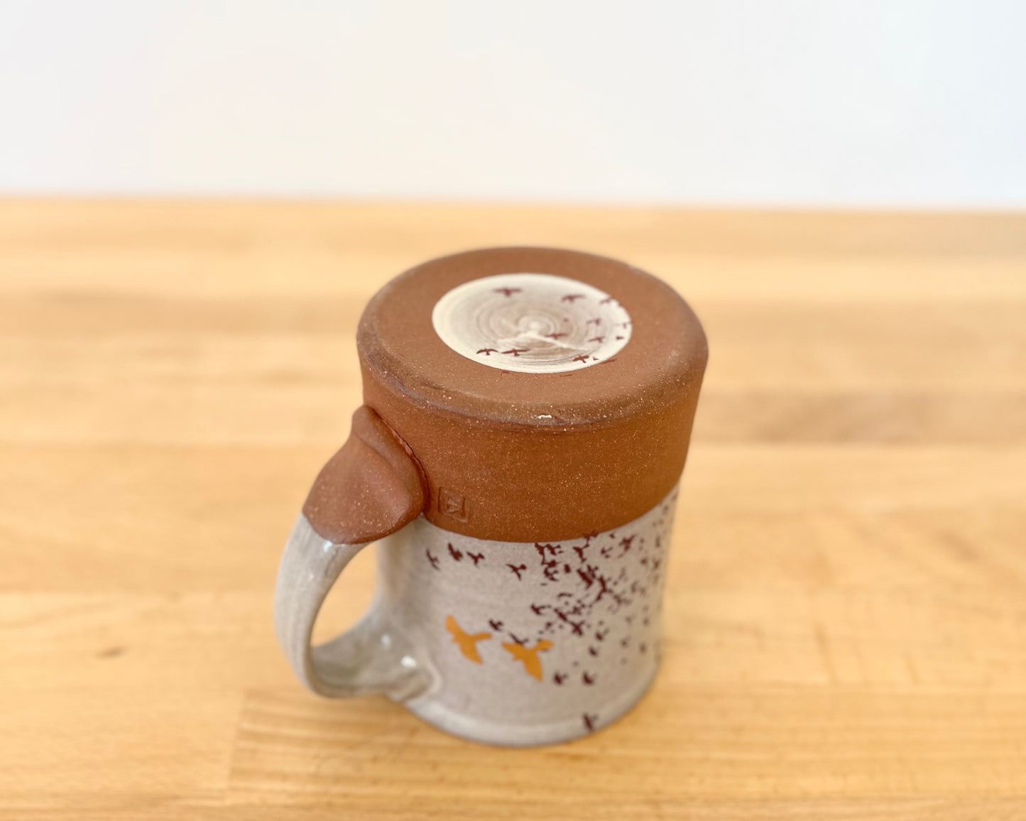 Flock of Birds Mug with two gold birds