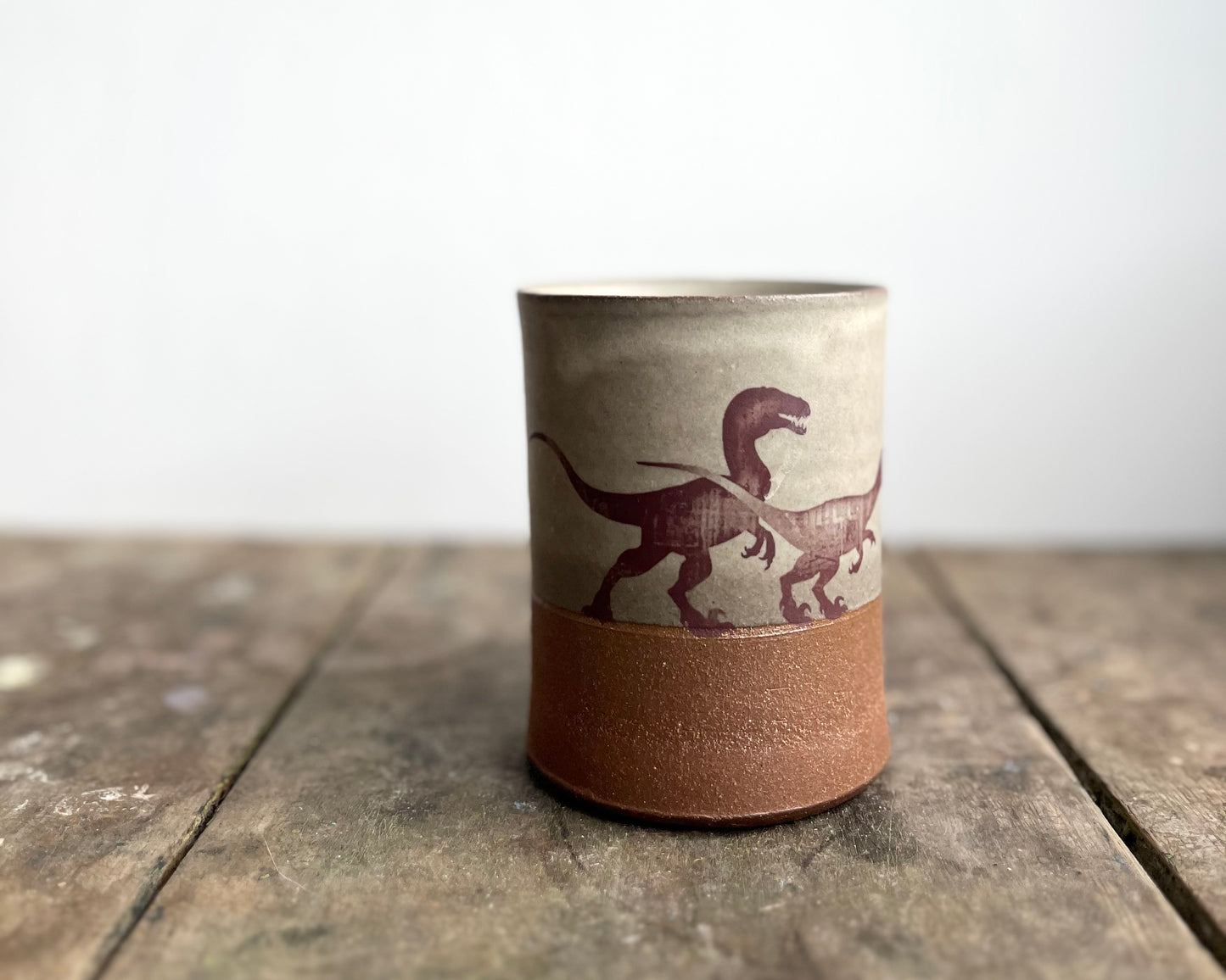 Velociraptor Pack Mug - matte grey