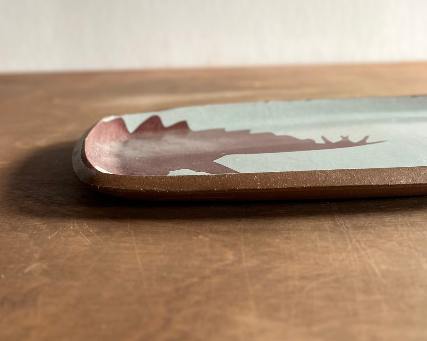 Stegosaurus Medium Rectangle Plate - blue