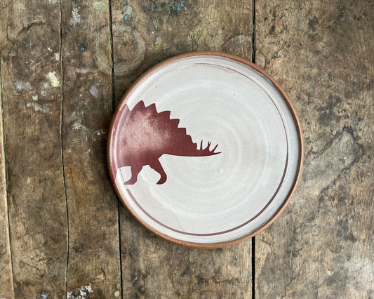Stegosaurus Dinner Plate - white