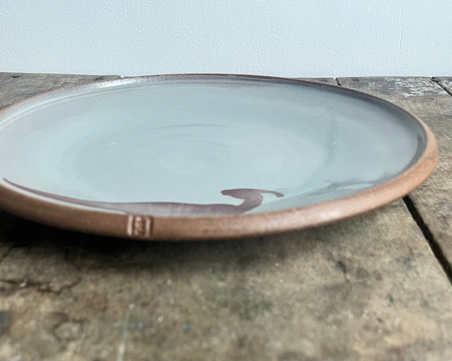 Side Plate with a Parasaurolophus - blue