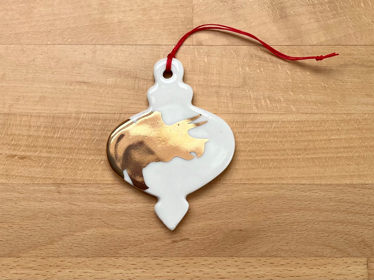 Gold Triceratops Ornament