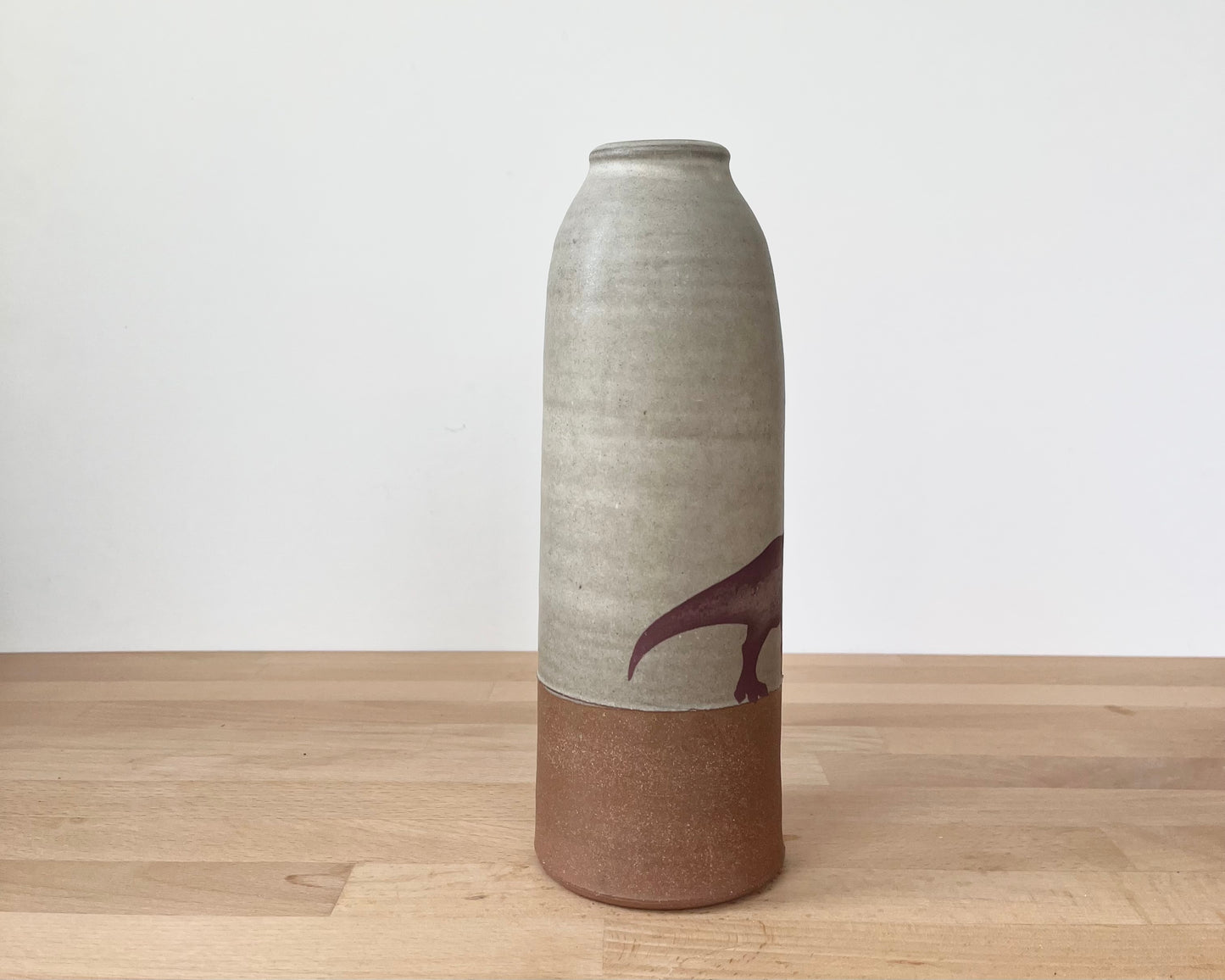 T-Rex Vase, Large - warm grey matte