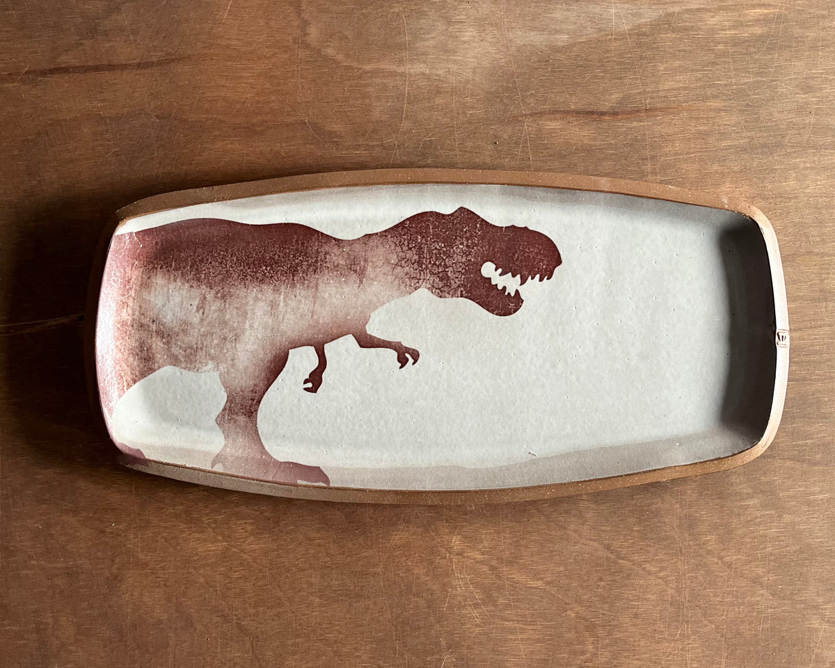 T-Rex medium Rectangle Plate - white