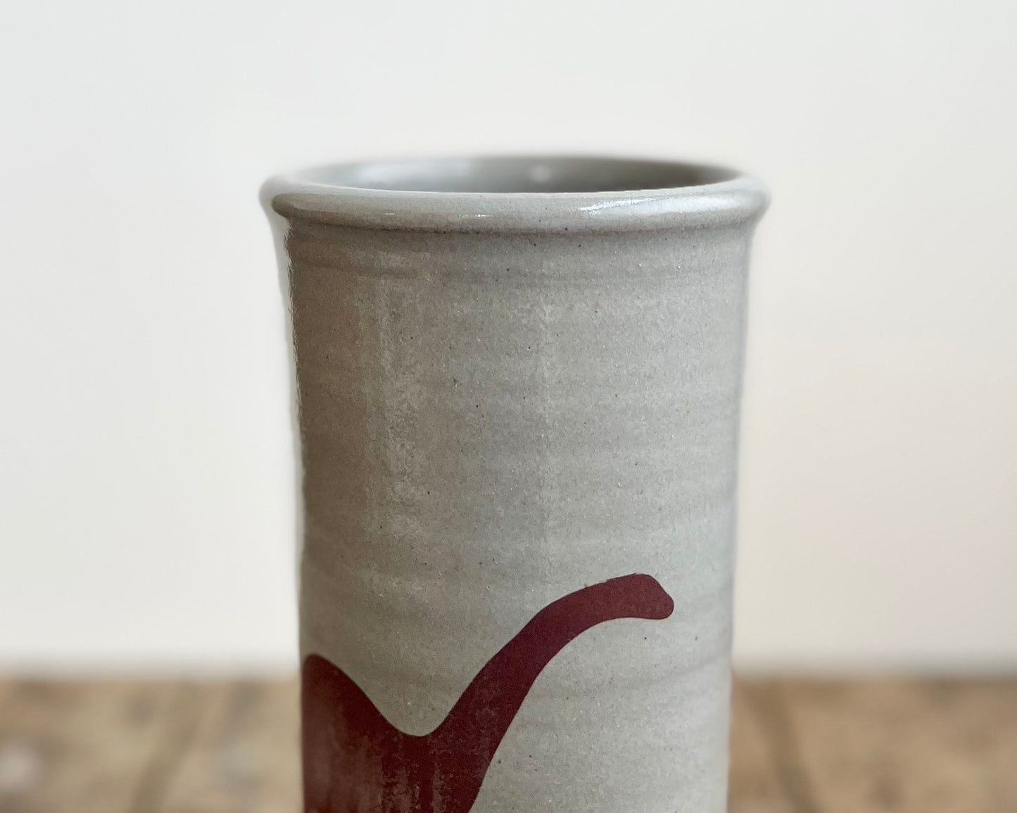 Cylindrical Vase with Diplodocus - blue