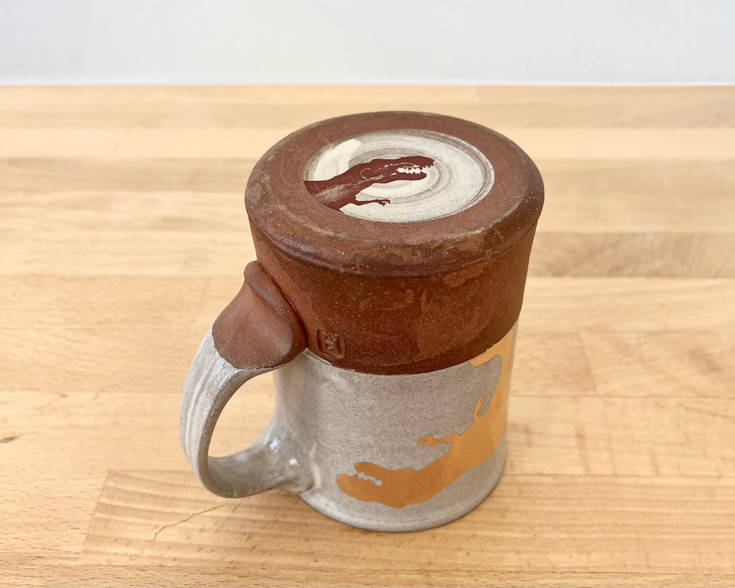 Gold T-Rex Mug - white