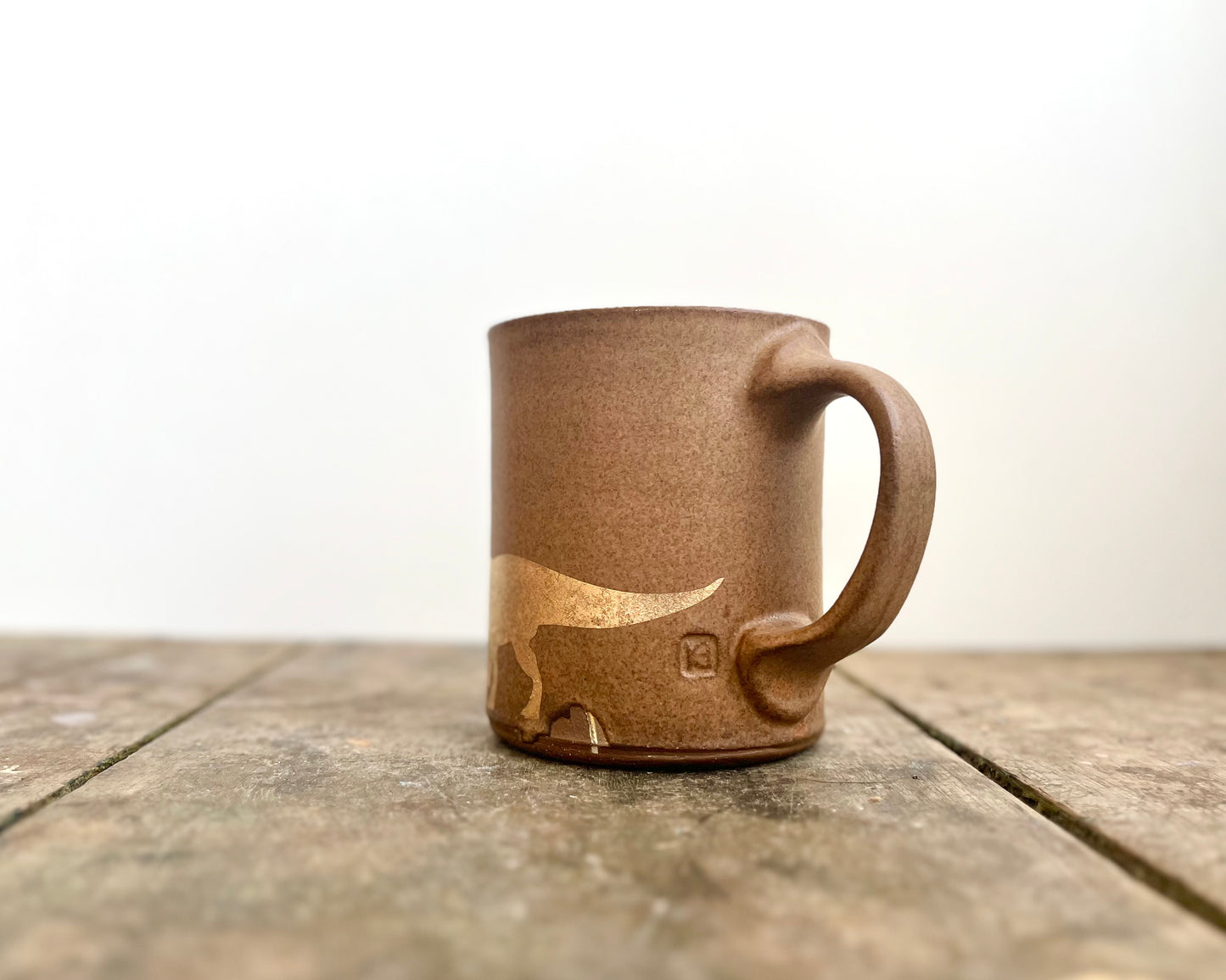 Gold Parasaurolophus Mug - Matte Brown