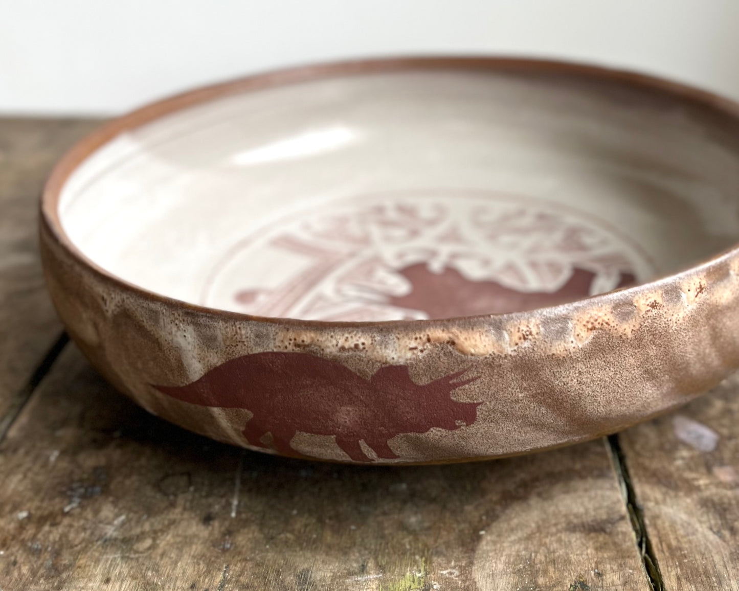 Serving Bowl with Triceratops