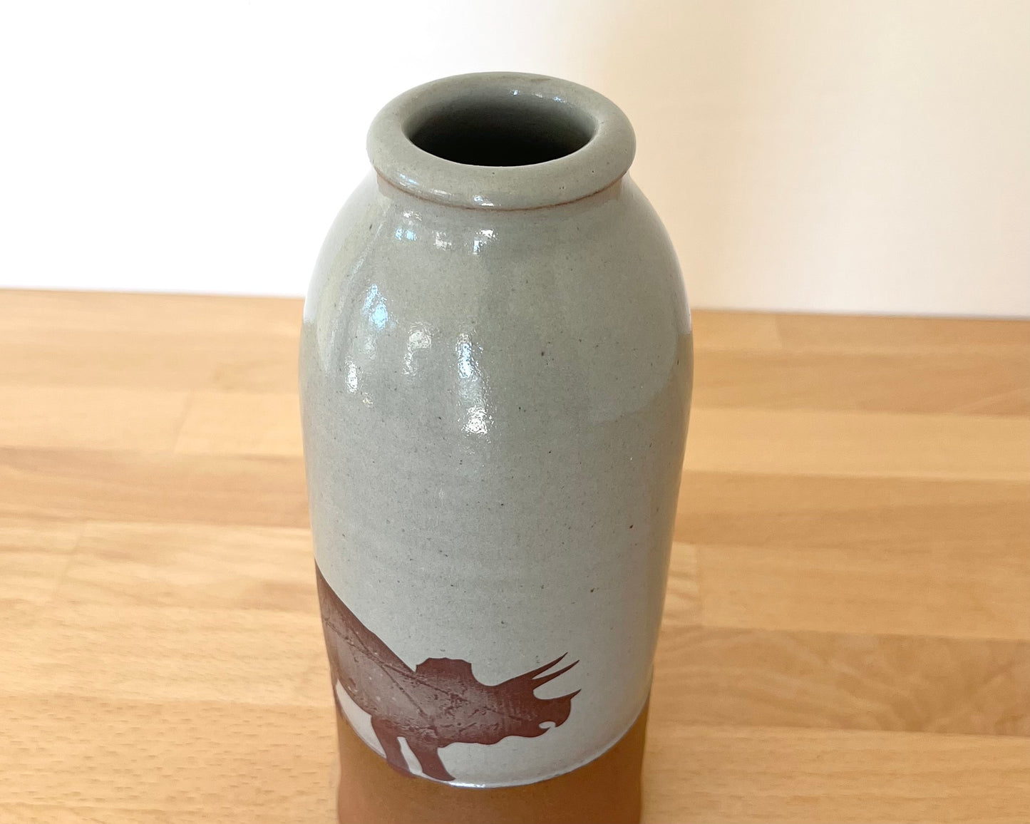 Triceratops Vase - blue