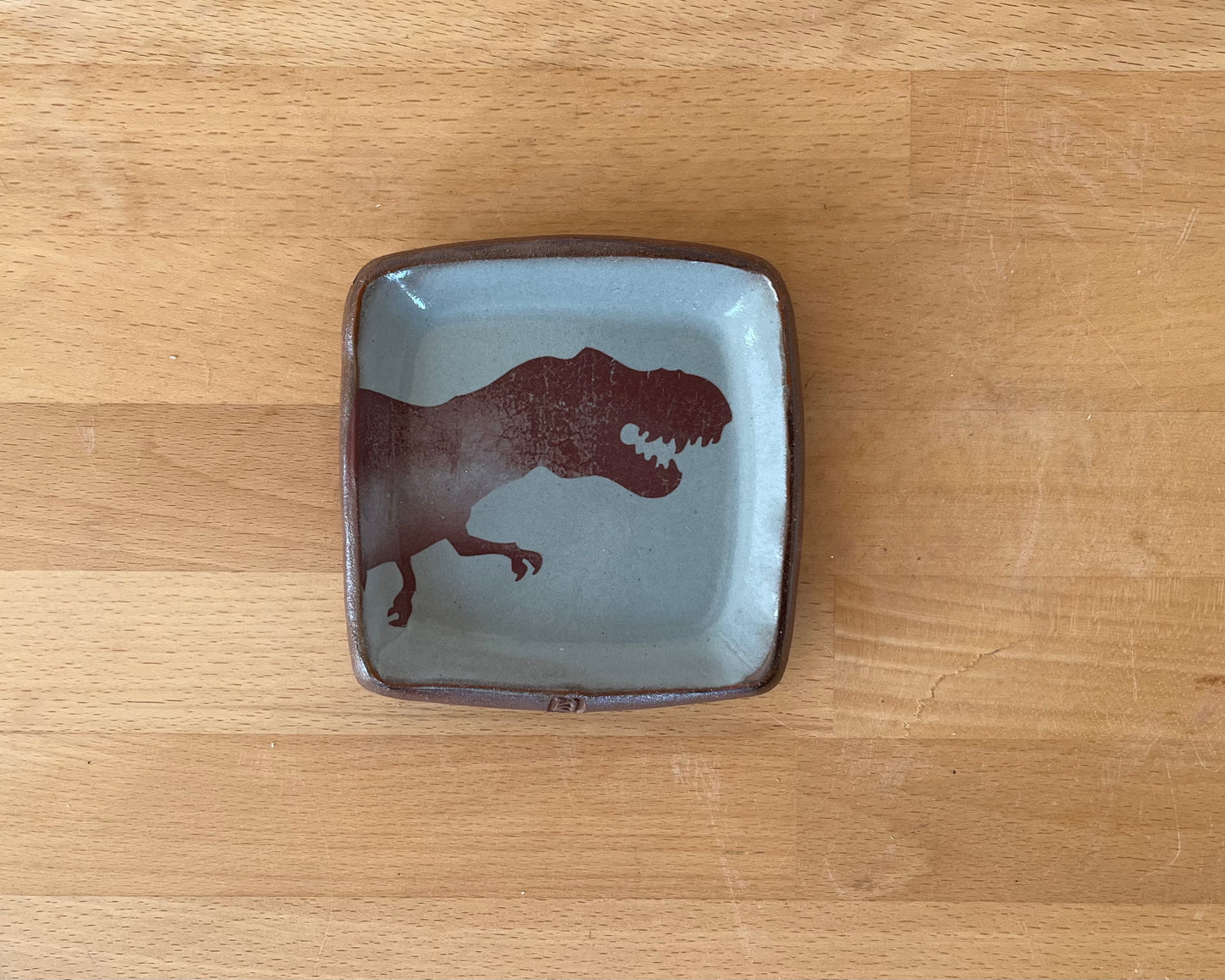 T-Rex Small Squared Dish - blue