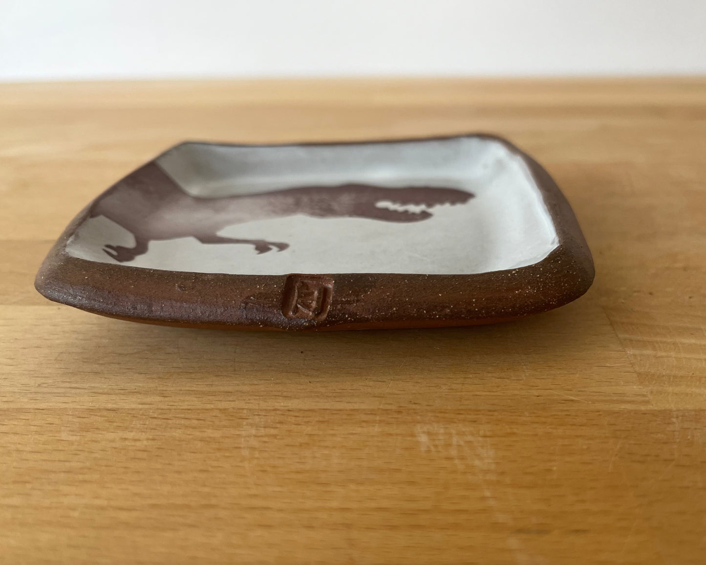 T-Rex Small Squared Dish - white
