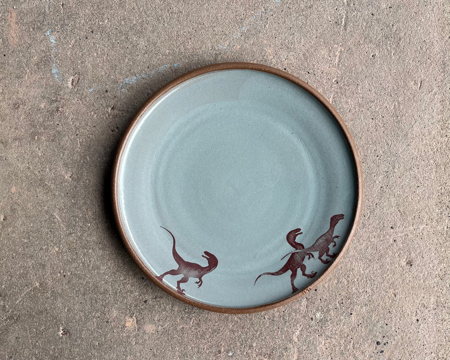 Velociraptor Pack Dinner Plate - blue