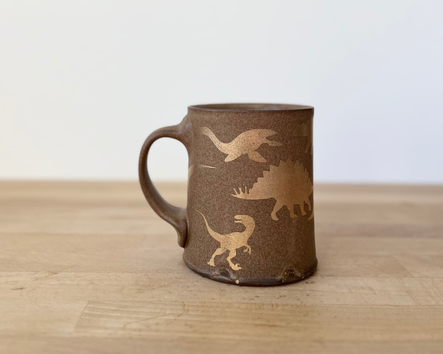 Gold Dinosaur Mug - Matte Brown