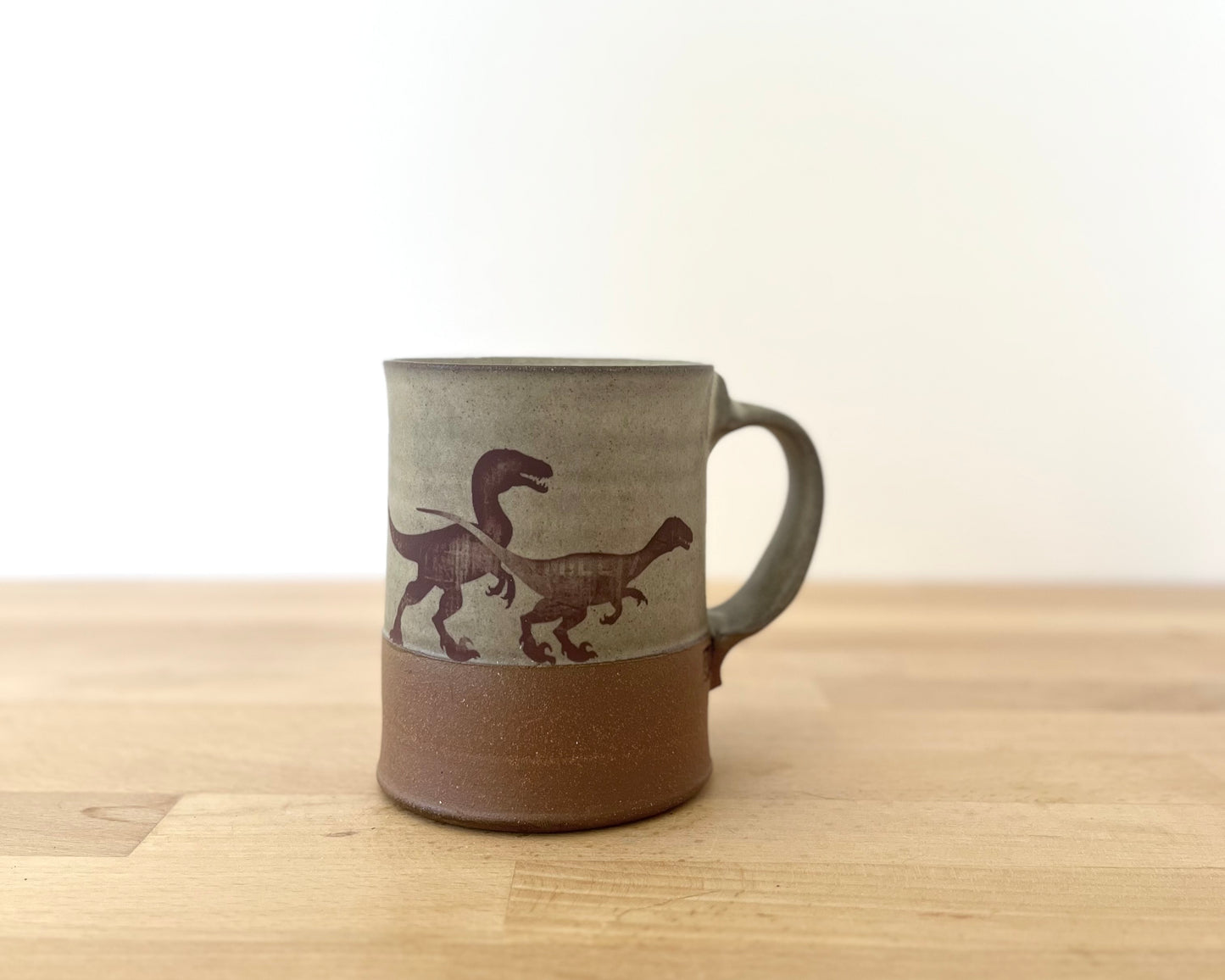Velociraptor Pack Mug - matte grey