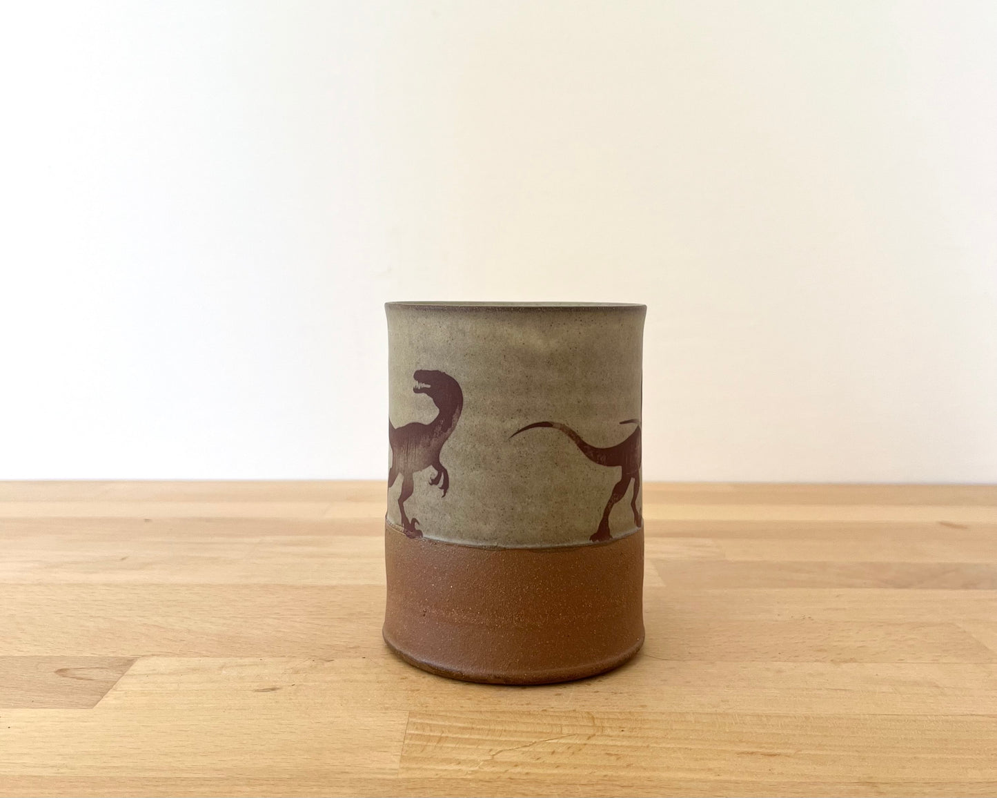 Velociraptor Pack Mug - matte grey