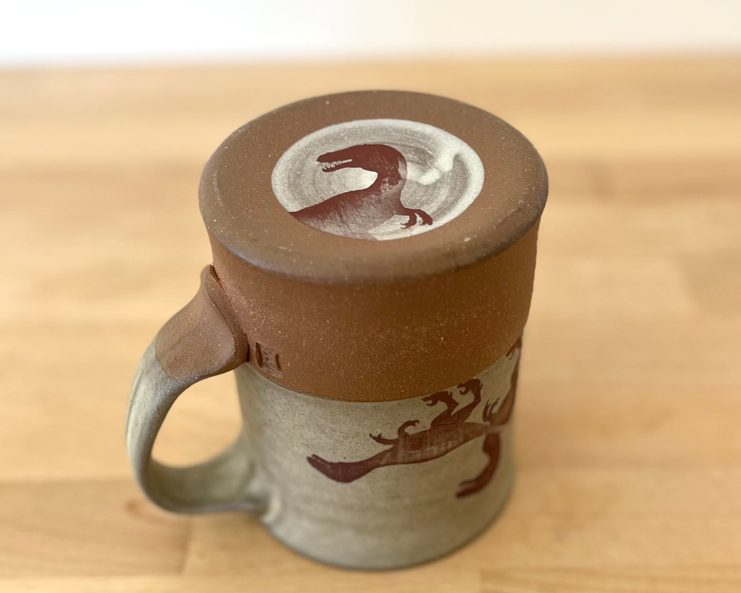 Velociraptor Pack Mug - matte grey