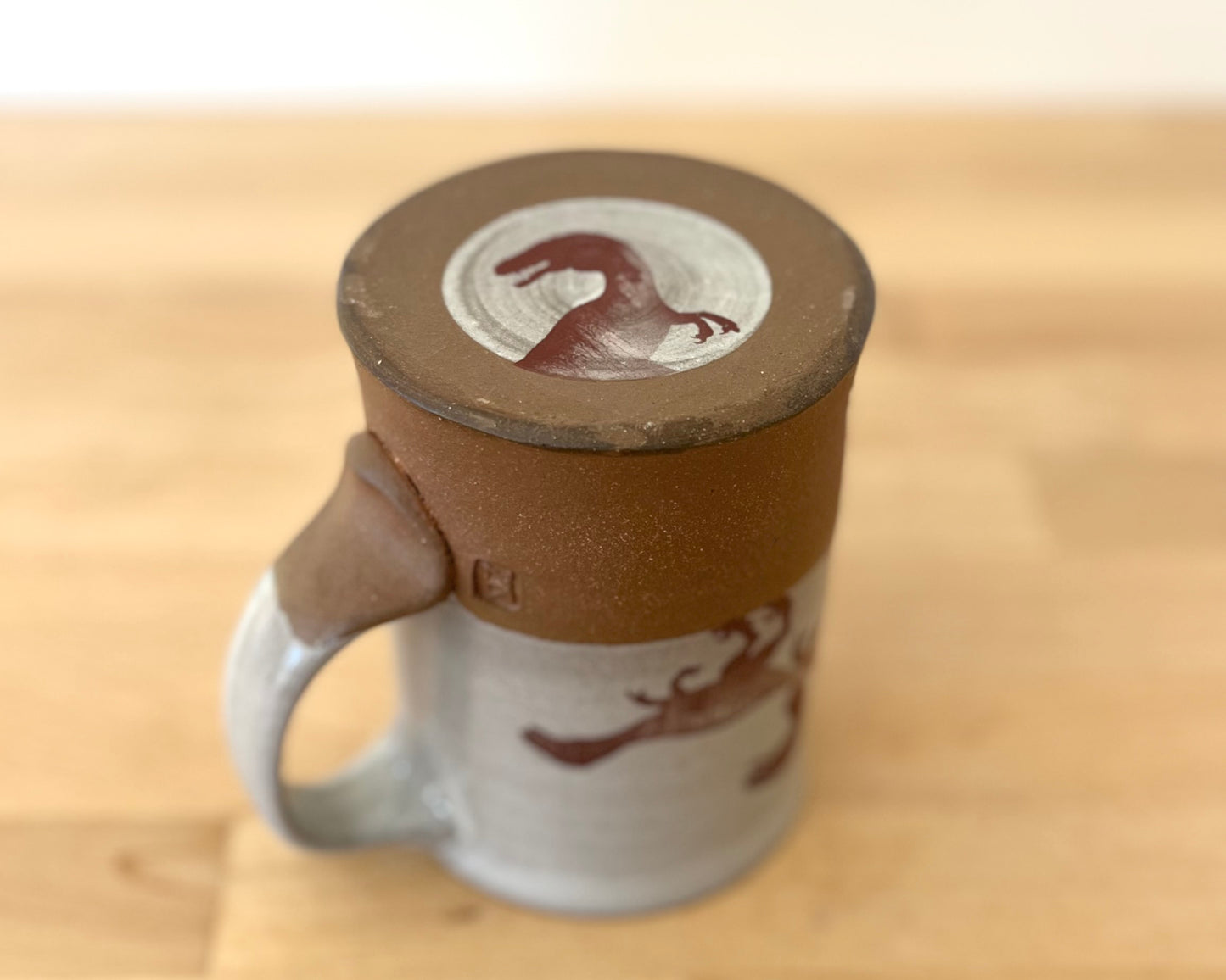 Velociraptor Pack Mug - white