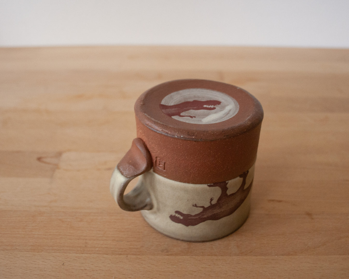 Americano Mug with T-Rex - warm grey matte