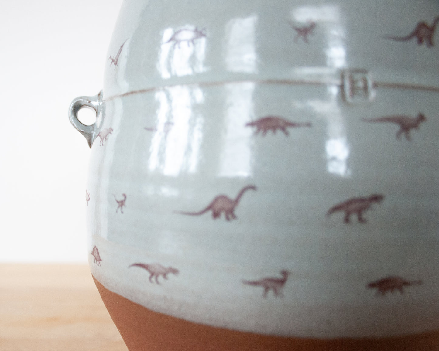 Lidded Jar with Little Dinosaurs