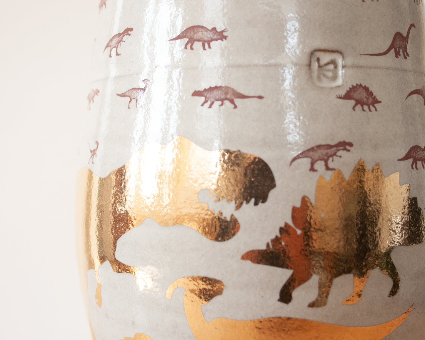 Gold Dinosaur Vase