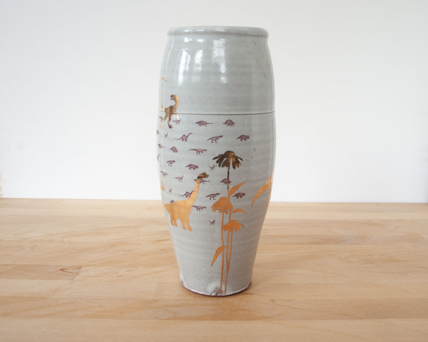 Gold Dinosaur Vase