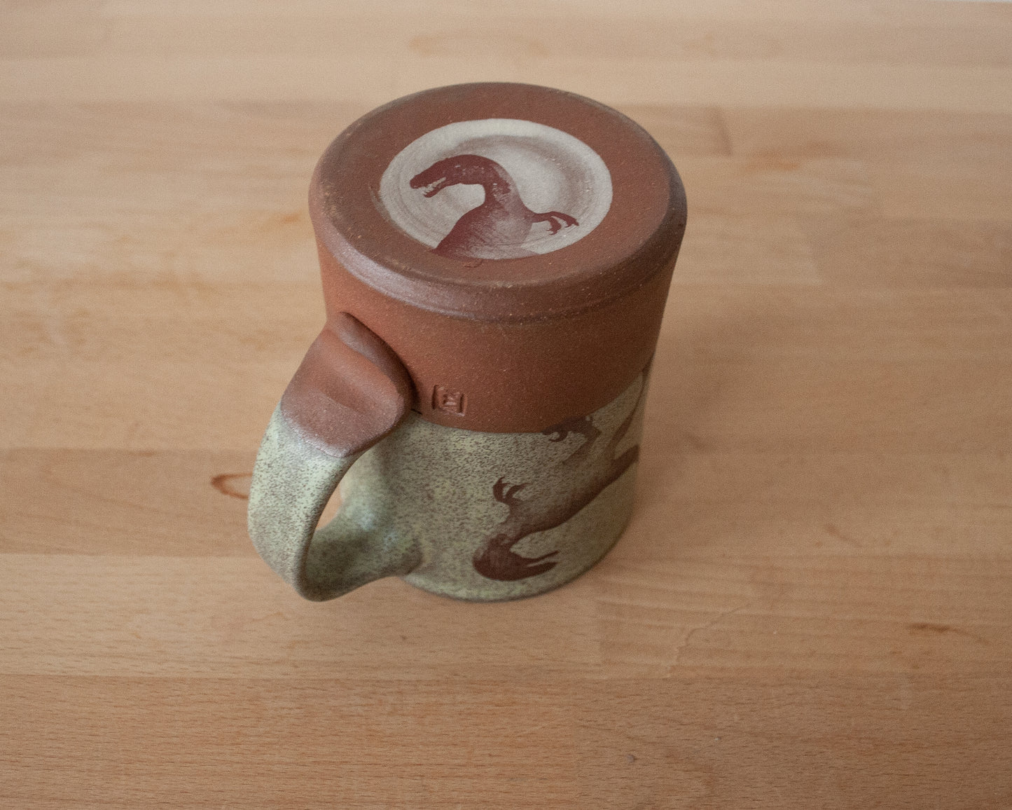 Velociraptor Mug - speckled green