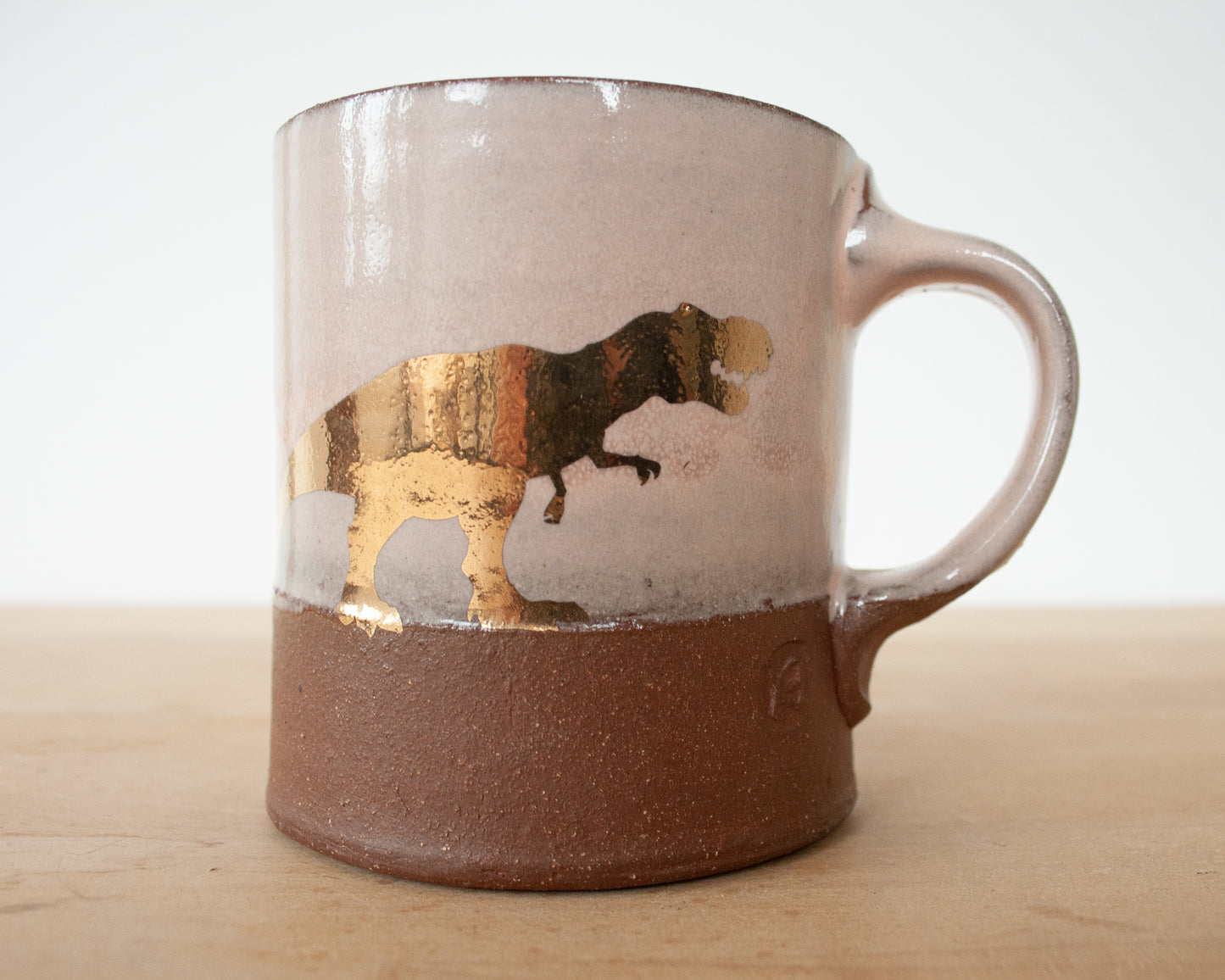 Gold T-Rex Americano Mug - pale-pink