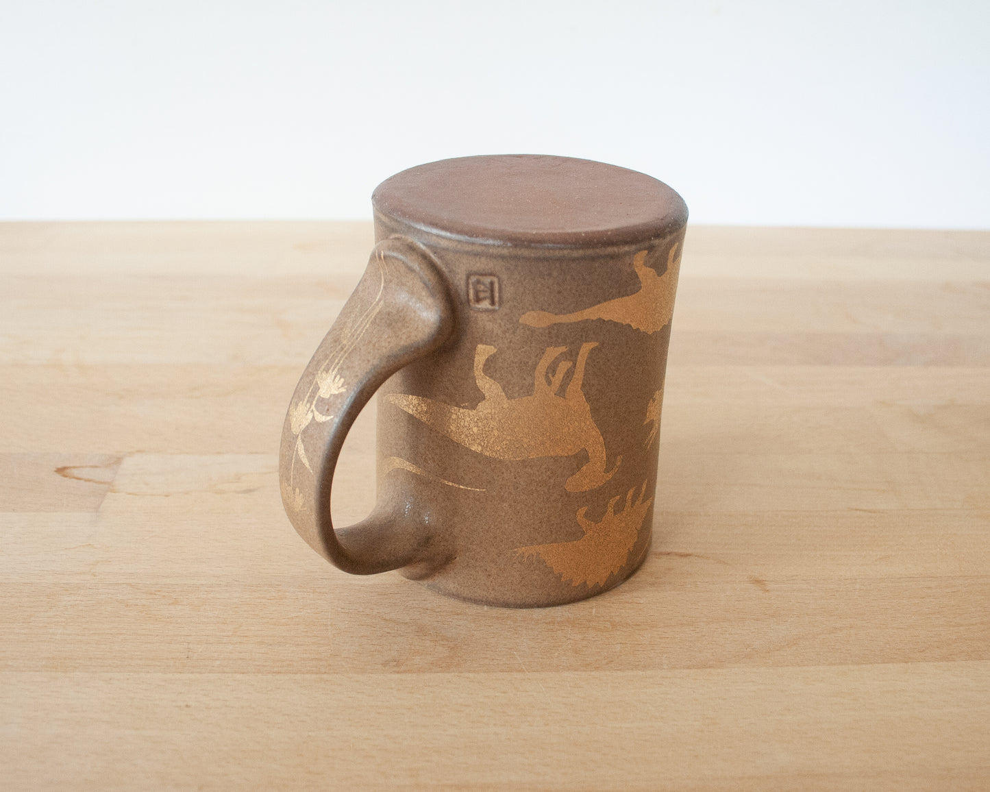 Gold Dinosaur Mug - Matte Brown